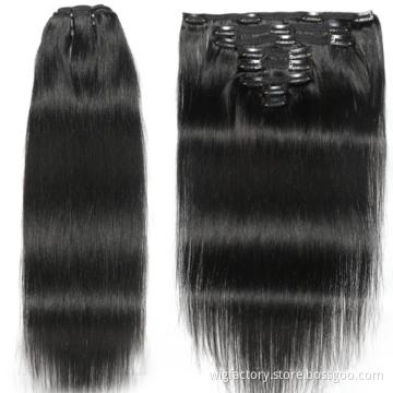the best selling hair extensions in clips, 120g/set 8pcs straight clip in 100% human hair extensions